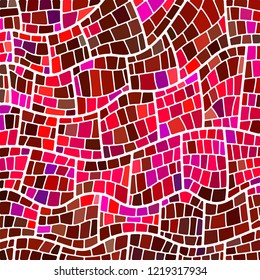 abstract vector stained-glass mosaic background - red and brown