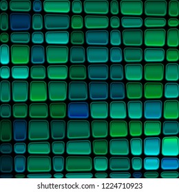 abstract vector stained-glass mosaic background - green and blue
