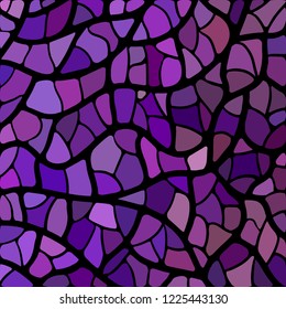 abstract vector stained-glass mosaic background - purple and violet