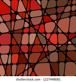 abstract vector stained-glass mosaic background - red and brown