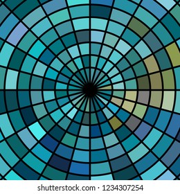 abstract vector stained-glass mosaic background - blue and teal