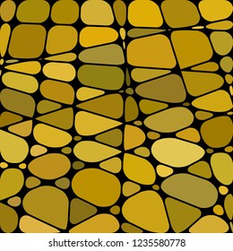 abstract vector stained-glass mosaic background - yellow and brown