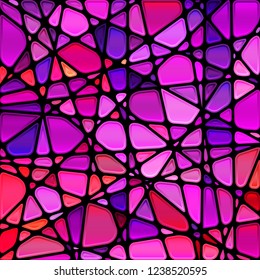 abstract vector stained-glass mosaic background - red and purple