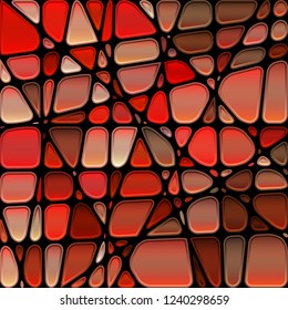 abstract vector stained-glass mosaic background - red and brown