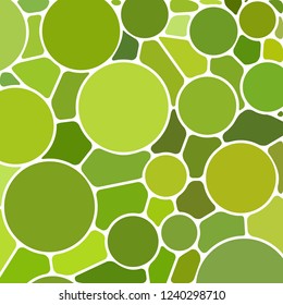 abstract vector stained-glass mosaic background - green circles