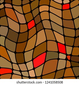 abstract vector stained-glass mosaic background - brown and red