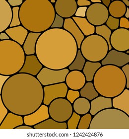 abstract vector stained-glass mosaic background - brown circles