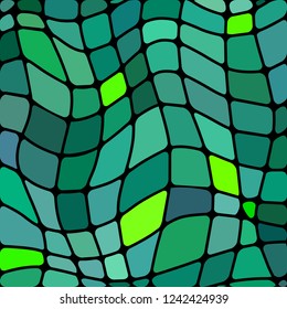 abstract vector stained-glass mosaic background - green and teal