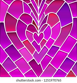 abstract vector stained-glass mosaic background - purple heart