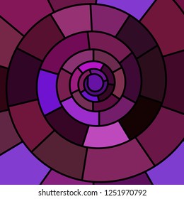 abstract vector stained-glass mosaic background - purple and violet spiral