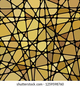 abstract vector stained-glass mosaic background - brown and beige