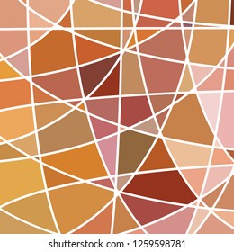 abstract vector stained-glass mosaic background - orange and brown