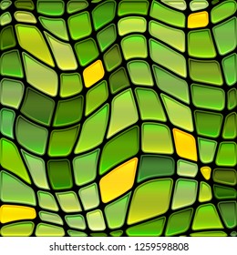 abstract vector stained-glass mosaic background - green and yellow