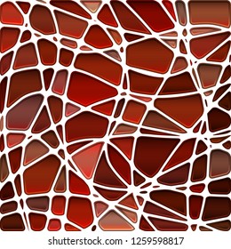 abstract vector stained-glass mosaic background - red and brown