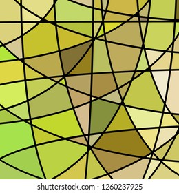 abstract vector stained-glass mosaic background - green and brown