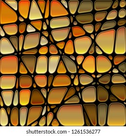 abstract vector stained-glass mosaic background - orange and brown