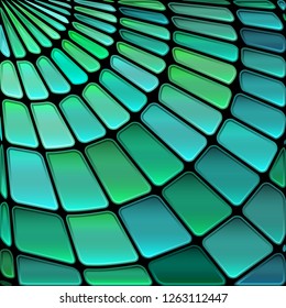 abstract vector stained-glass mosaic background - green and blue