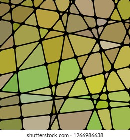 abstract vector stained-glass mosaic background - green and brown