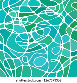 abstract vector stained-glass mosaic background - green and blue
