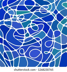 abstract vector stained-glass mosaic background - bright blue