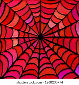 abstract vector stained-glass mosaic background - red and purple