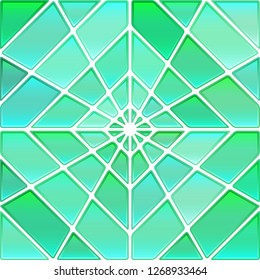 abstract vector stained-glass mosaic background - teal rhombus