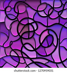 abstract vector stained-glass mosaic background - purple and violet