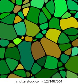 abstract vector stained-glass mosaic background - green circles