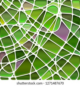 abstract vector stained-glass mosaic background - green and violet