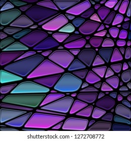 abstract vector stained-glass mosaic background - blue and violet