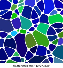 abstract vector stained-glass mosaic background - green and blue circles