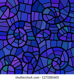 abstract vector stained-glass mosaic background - blue and violet