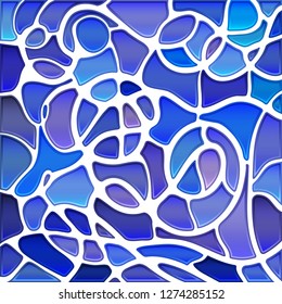 abstract vector stained-glass mosaic background - blue and violet