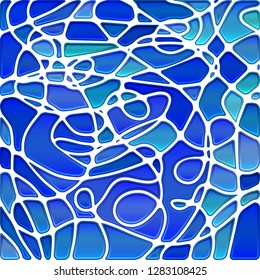 abstract vector stained-glass mosaic background - light and bright blue