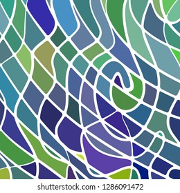 abstract vector stained-glass mosaic background - green and violet