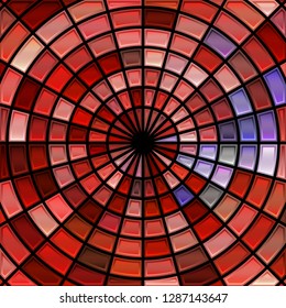 abstract vector stained-glass mosaic background - red and orange