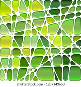 abstract vector stained-glass mosaic background - green and yellow