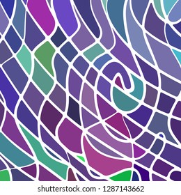 abstract vector stained-glass mosaic background - blue and violet