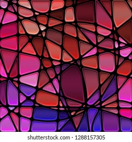 abstract vector stained-glass mosaic background - red and blue