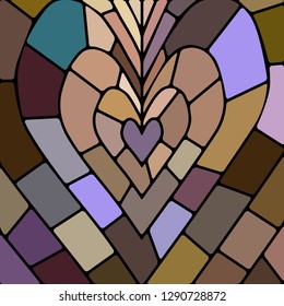 abstract vector stained-glass mosaic background - brown and violet