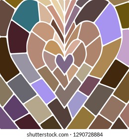 abstract vector stained-glass mosaic background - brown and violet