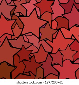abstract vector stained-glass mosaic background - red stars