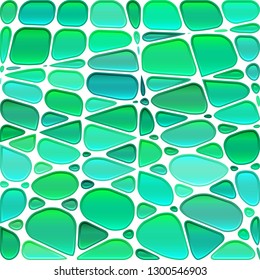 abstract vector stained-glass mosaic background - green and blue
