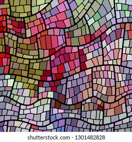 abstract vector stained-glass mosaic background - green and red
