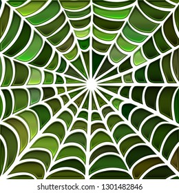 abstract vector stained-glass mosaic background - grene and brown