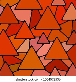 abstract vector stained-glass mosaic background - red triangles