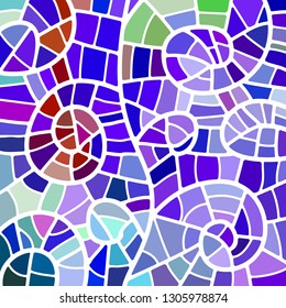 abstract vector stained-glass mosaic background - purple and violet