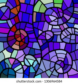 abstract vector stained-glass mosaic background - purple and violet