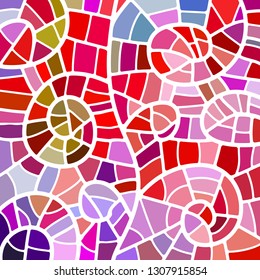 abstract vector stained-glass mosaic background - red and violet