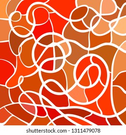 abstract vector stained-glass mosaic background - red and brown